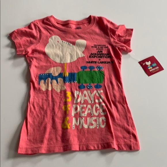 Vintage Image Woodstock t-shirt pink w/ sequins XS - Picture 2 of 6